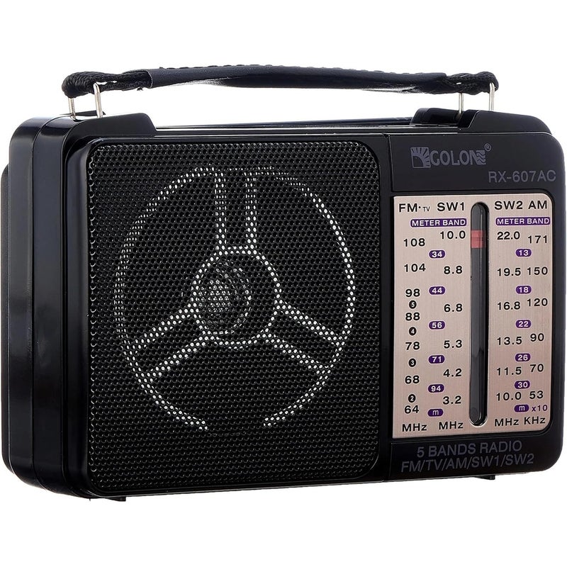 Golon Portable 5-Band Radio - Black - A1-328 - Image 2