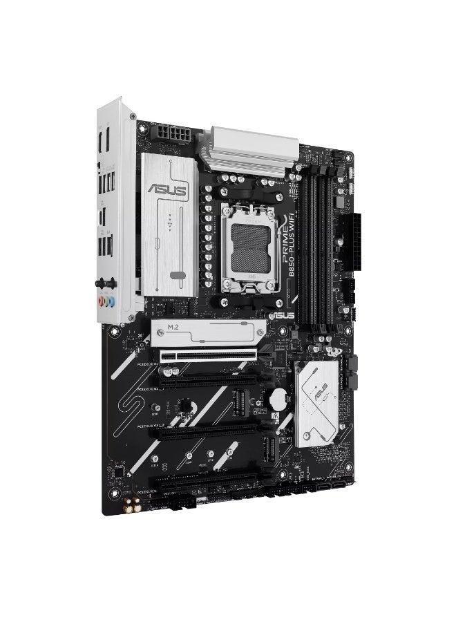 ASUS PRIME B850-PLUS WiFi ATX Motherboard, AMD AM5 Socket, DDR5 up to 256GB, PCIe 5.0 x16, 3× M.2 Slots, 4× SATA 6Gb/s, Wi-Fi 6E, Bluetooth 5.3, 2.5Gb Ethernet, USB 10Gbps Type-C/A, Aura Sync RGB, Pre-mounted I/O Shield, Fan Xpert Cooling | 90MB1L80-M0EAY0 - Image 4