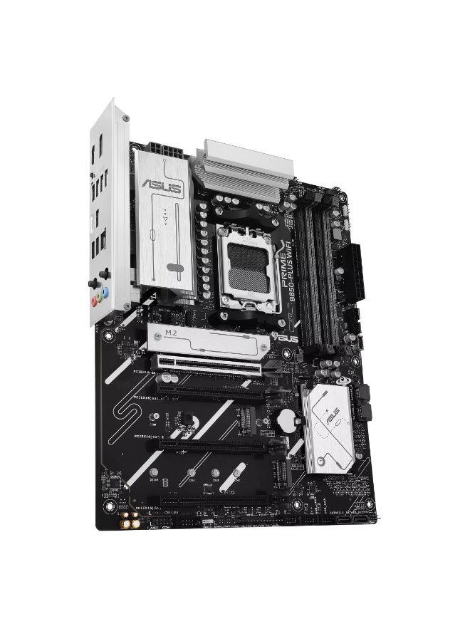 ASUS PRIME B850-PLUS WiFi ATX Motherboard, AMD AM5 Socket, DDR5 up to 256GB, PCIe 5.0 x16, 3× M.2 Slots, 4× SATA 6Gb/s, Wi-Fi 6E, Bluetooth 5.3, 2.5Gb Ethernet, USB 10Gbps Type-C/A, Aura Sync RGB, Pre-mounted I/O Shield, Fan Xpert Cooling | 90MB1L80-M0EAY0 - Image 5