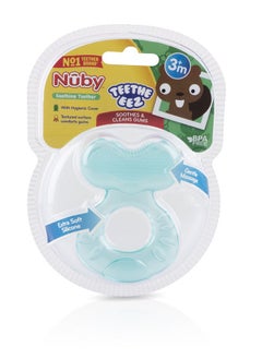 Nuby Nuby Silicone Teethe-eez Teether with Bristles, Includes Hygienic Case, Aqua  - Image 2