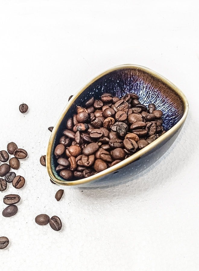 DUKASOU Ceramic Coffee Bean Weighing Tray Holding Tea Bath Salts Coffee Flour Raisins Nuts Tray Storage Container Blue - Image 2