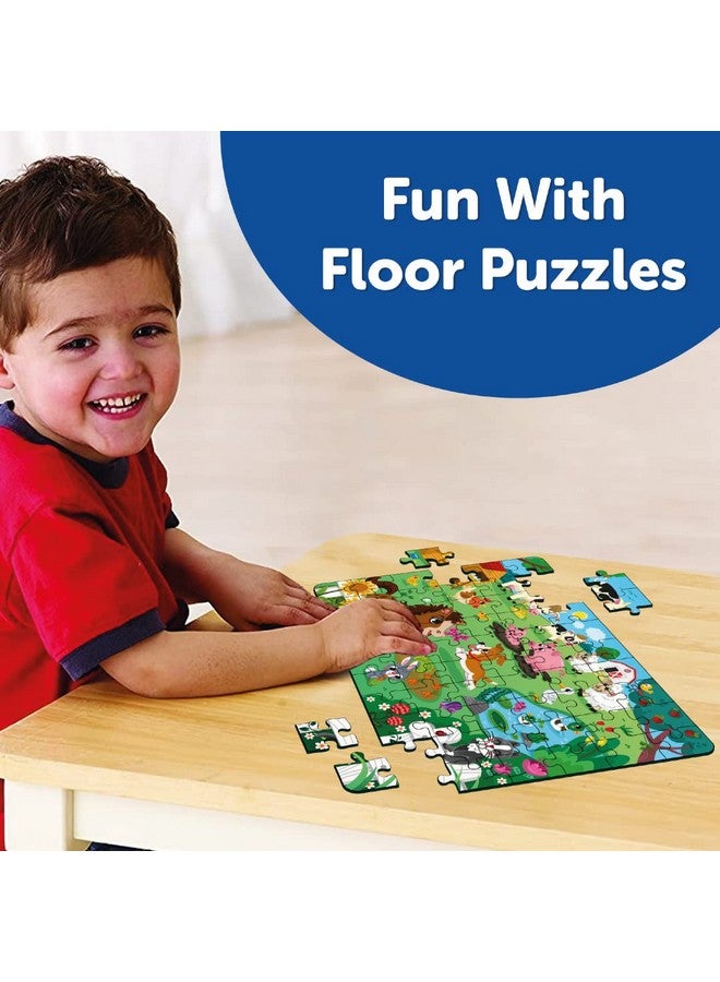 Mini Leaves Mini Leaves Farm Animal Puzzle | Premium Wooden Floor Puzzle for Kids | Puzzle Set with Wooden Box - Size 380 x 280 MM (48 Pieces)  - Image 4