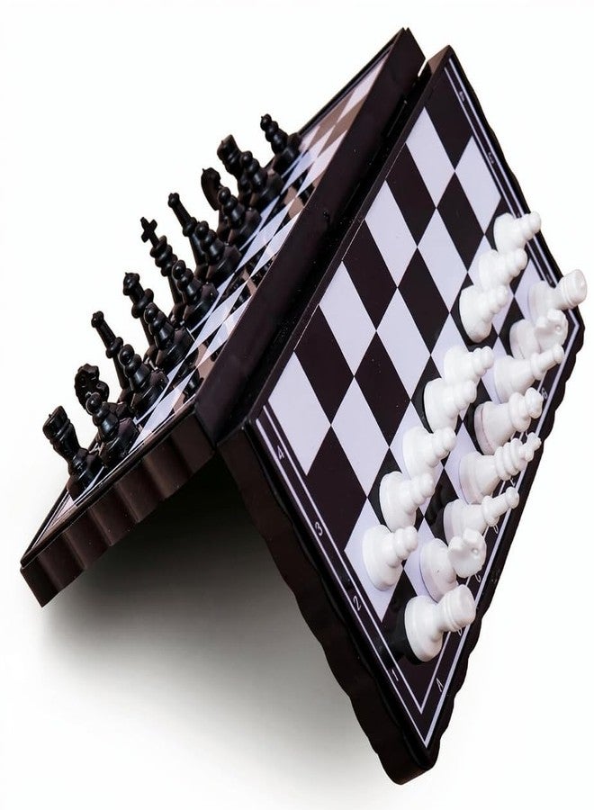Space Enterprises Educational Mini Chess Set Pocket Size with Folding Magnetic Board Toy for Kids (Black and White) - Image 2