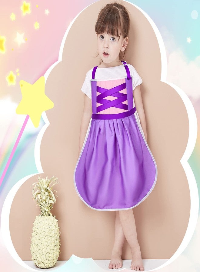 Boyiee 3 Pcs Princess Apron for Kid Children toddler reusable Colorful Apron Art Smock for Paint Cook Bake Garden(Cute) - Image 5