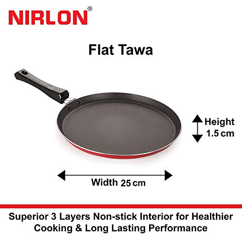 NIRLON Non Stick Aluminium Flat Dosa Tawa, Gas Stove Compatible -25cm - Image 4
