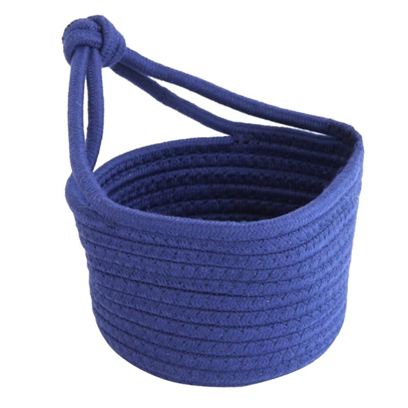 Woven Cotton Rope Hanging Basket For Organizing Toys And Sundries Round Storage Container - Image 2