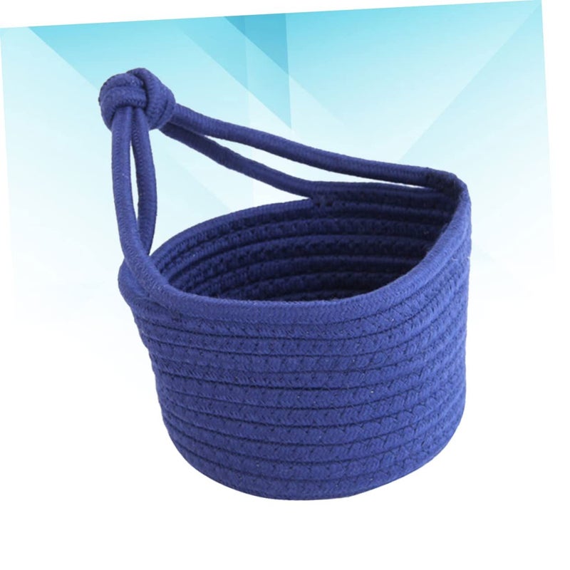 Woven Cotton Rope Hanging Basket For Organizing Toys And Sundries Round Storage Container - Image 5