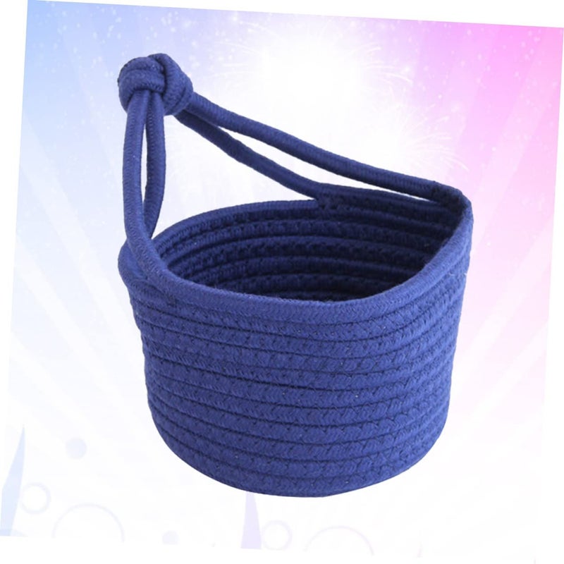 Woven Cotton Rope Hanging Basket For Organizing Toys And Sundries Round Storage Container - Image 3
