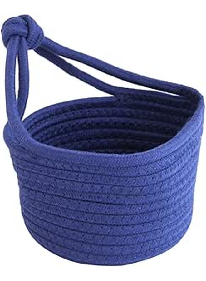 Woven Cotton Rope Hanging Basket For Organizing Toys And Sundries Round Storage Container - Image 1