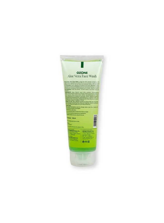 Ozone Aloe Vera Face Wash | Enriched With Aloe Vera, Cucumber, Turmeric & Tea Tree | For All Skin Type, Soft, Smooth, Refreshed & Glowing Skin | For Men & Women | 100Ml (Pack Of 3)  - Image 2