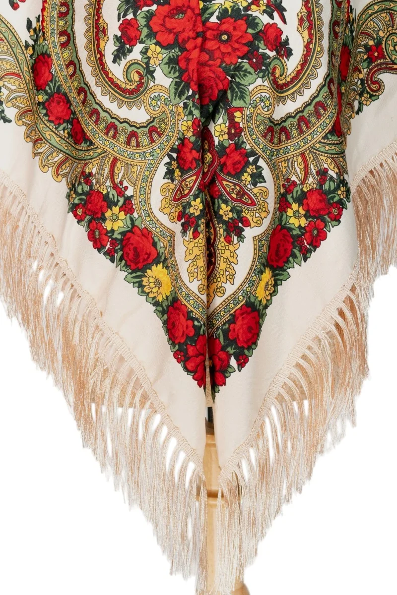 D'Daniela  Roksana Women's Eastern European Cotton Tassel Shawl for Women | Best Price UAE