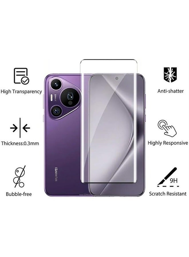 باو هوا هو بورا 70 برو 5G حامي الشاشة ، تنطبق على هواوي بورا 70pro 5G 9H تشديد الزجاج حامي الشاشة ، متقدمة 3D سطح منحن حافة حماية الفيلم ، وحماية قذيفة نوع الصديقة ، ومكافحة الصفر فيلم ( حافة لاصقة ) - Image 3