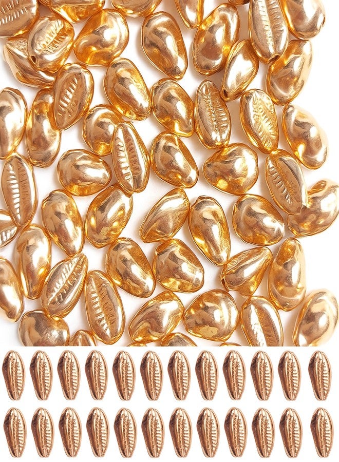 ST logo 20 Pcs Rose Gold Cowrie Shell Charms Beads Hand Sew Pendants Charm Shell Beads for DIY Craft Jewelry Necklace Bracelet Making Accessories - Image 1