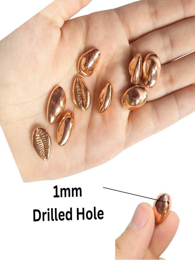 ST logo 20 Pcs Rose Gold Cowrie Shell Charms Beads Hand Sew Pendants Charm Shell Beads for DIY Craft Jewelry Necklace Bracelet Making Accessories - Image 4