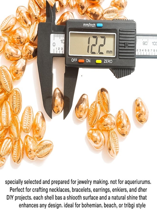 ST logo 20 Pcs Rose Gold Cowrie Shell Charms Beads Hand Sew Pendants Charm Shell Beads for DIY Craft Jewelry Necklace Bracelet Making Accessories - Image 5