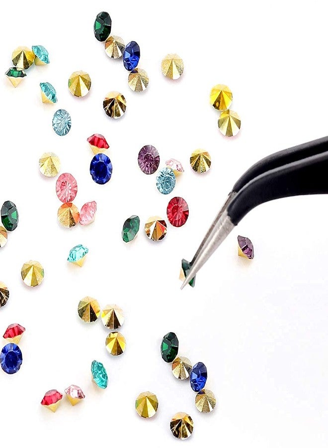 TREXEE 12 Colors Rhinestones Gems AB Nail Art Rhinestones Decorations for DIY Nail Art Crafts Nail Gems | 1 pcs Rhinestone Picker Dotting Pen and 1Tweezer(1 Set) - Image 4