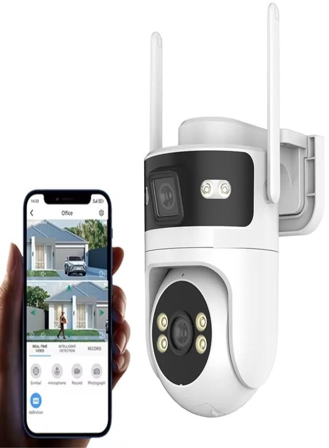 MAYUMI 2 Way Talk, Motion Detection, Color Night Vision, 2 Side Camera Horizontally Rotate 180° 4G Sim Based 6MP HD 3in1 Screen View CCTV Camera - Image 1