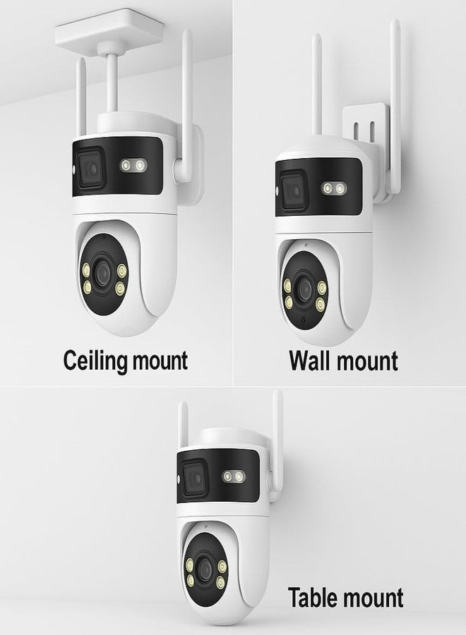 MAYUMI 2 Way Talk, Motion Detection, Color Night Vision, 2 Side Camera Horizontally Rotate 180° 4G Sim Based 6MP HD 3in1 Screen View CCTV Camera - Image 2