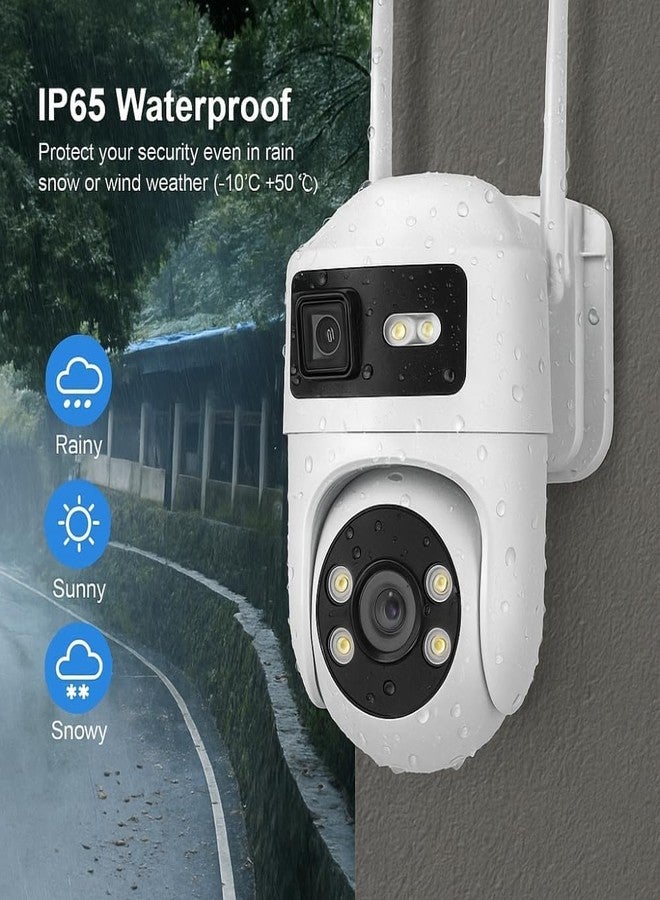 MAYUMI 2 Way Talk, Motion Detection, Color Night Vision, 2 Side Camera Horizontally Rotate 180° 4G Sim Based 6MP HD 3in1 Screen View CCTV Camera - Image 5