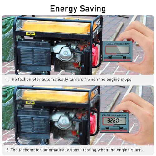 Linkstyle Digital Tachometer, 2 Stroke 4 Stroke Small Engine Tachometer, Chainsaw Tach Gauge Tach Meter, Inductive Pulse for Lawnmower Weedwhacker Cropper Car Boat - Image 4