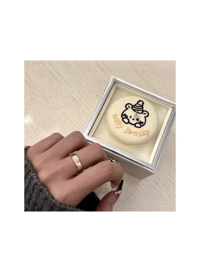 erorex Birthday Gifts for Women, Cute Bear Cake Rotating Ring Box, 360° Flip Pop-Up Gift Box with Candle Holder, Romantic Surprise for Proposal, Engagement, Wedding, Anniversary & Special Occasions  - Image 3