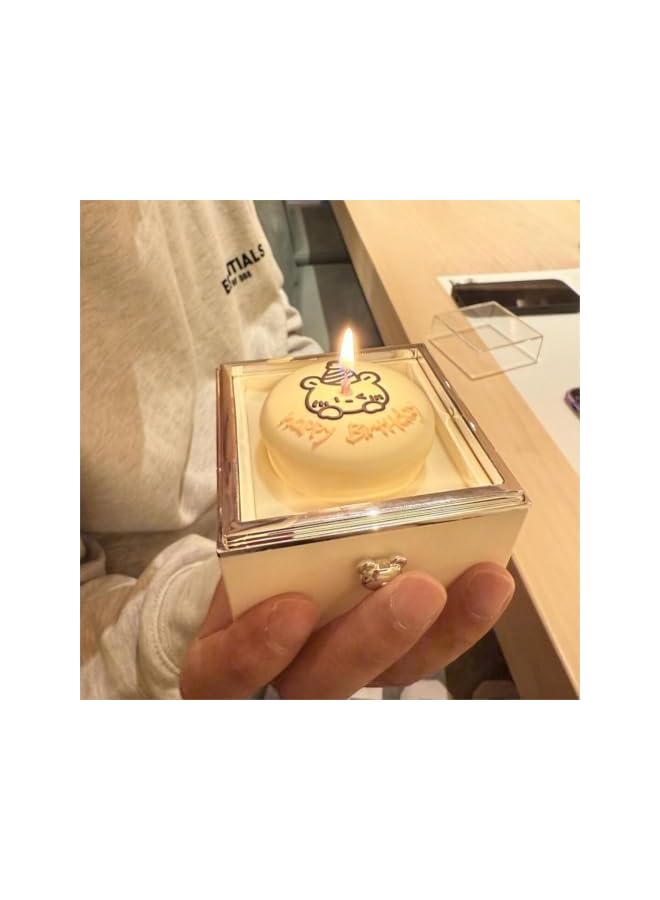 erorex Birthday Gifts for Women, Cute Bear Cake Rotating Ring Box, 360° Flip Pop-Up Gift Box with Candle Holder, Romantic Surprise for Proposal, Engagement, Wedding, Anniversary & Special Occasions  - Image 2
