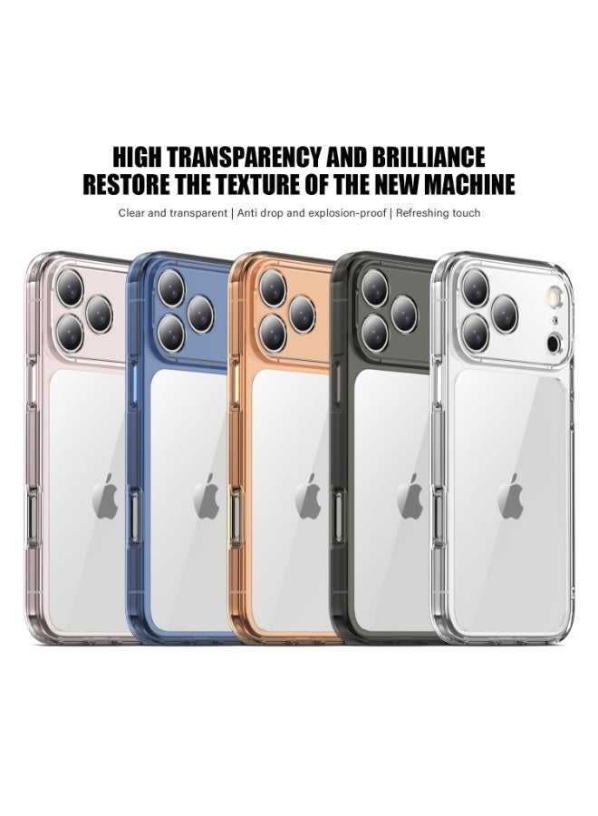 iPhone 17 Pro Max Case: Clear Orange, Integrated Screen Guard, Slim Military-Grade Rugged - Image 3