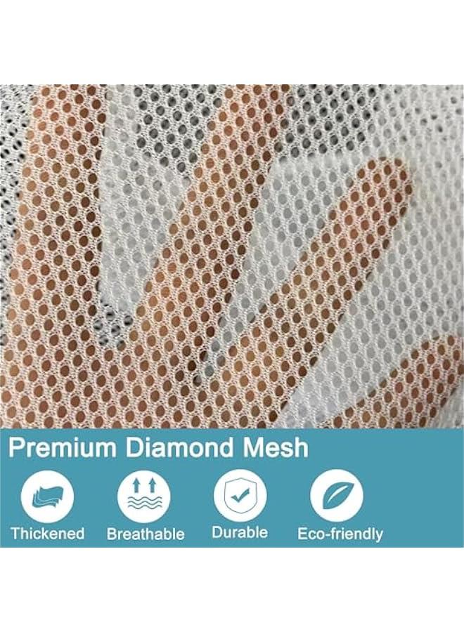 هوكور كيس غسيل شبكي كبير 29 × 39 انش، اكياس غسيل شبكية شديدة التحمل برباط قابل للقفل، بطانة سلة غسيل قابلة للغسل في الغسالة، للسفر والتخزين، ابيض، قطعتين - Image 2