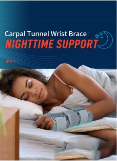FEATOL Wrist Brace Carpal Tunnel for Women Men, Adjustable Night Sleep Support Brace with Splints Left Hand, Small/Medium  - Image 2
