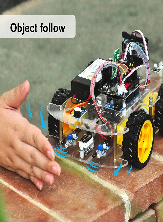 OSOYOO Robot Car Starter Kit for Arduino | STEM Remote Controlled App Educational Motorized Robotics for Building Programming Learning How to Code | IOT Mechanical DIY Coding for Teens Adults - Image 5