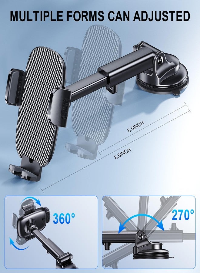 GUWEZ Phone Holder Car Mount for iPhone[Powerful Suction]Phone Mount for Car Dashboard Windshield Air Vent Universal Accessories[Thick Cases Friendly]Automobile Cell Phone Holder Fit iPhone Smartphone - Image 3