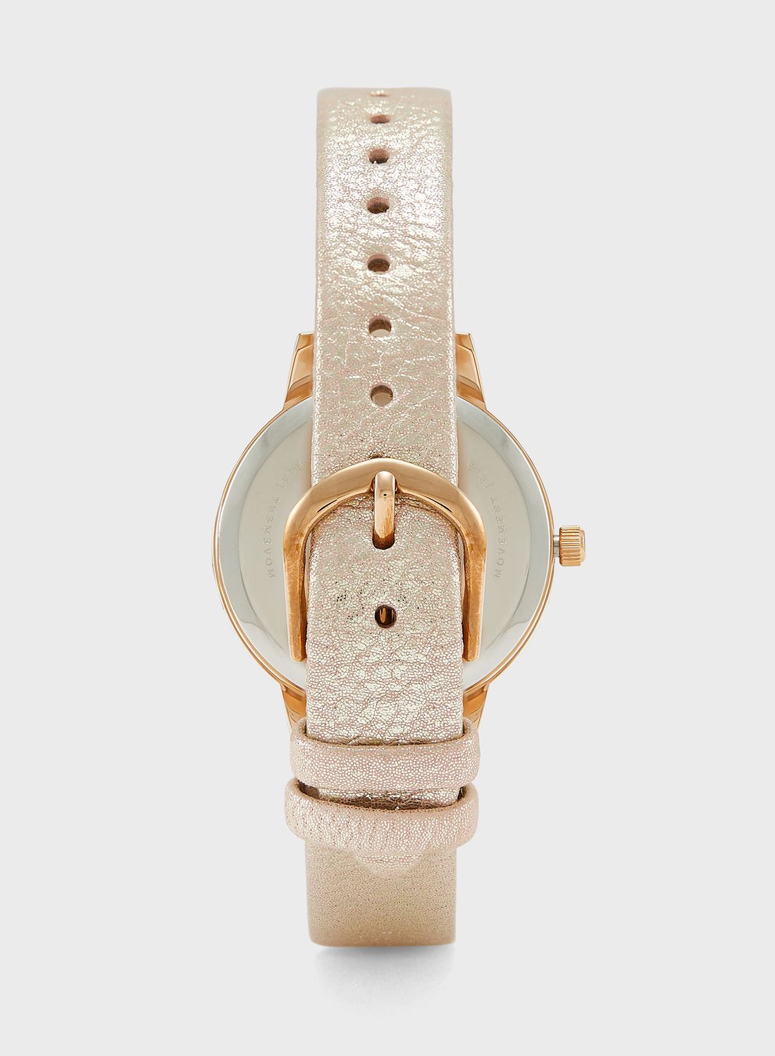 ساعة يد بعقارب مرصعة باللؤلؤ الأبيض والأحجار والصد...