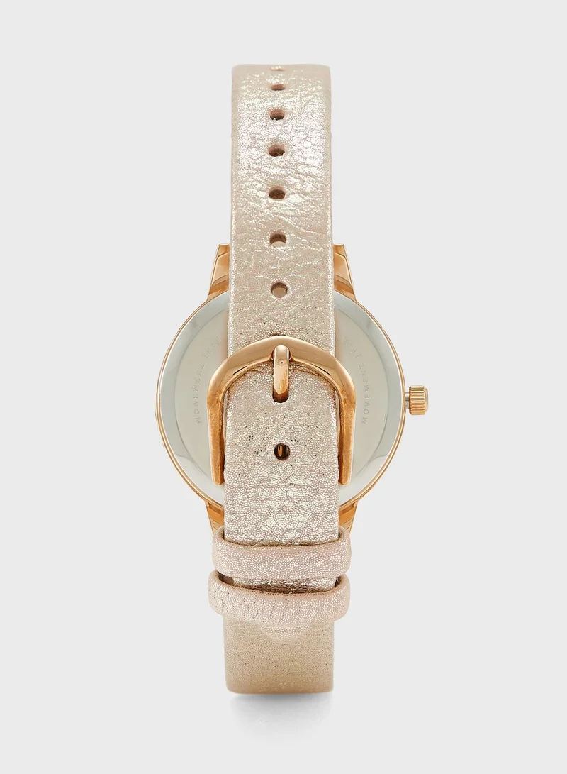 OLIVIA BURTON White & Stone & Pearl & Shell Stud & Star Fish Stud Analog Watch