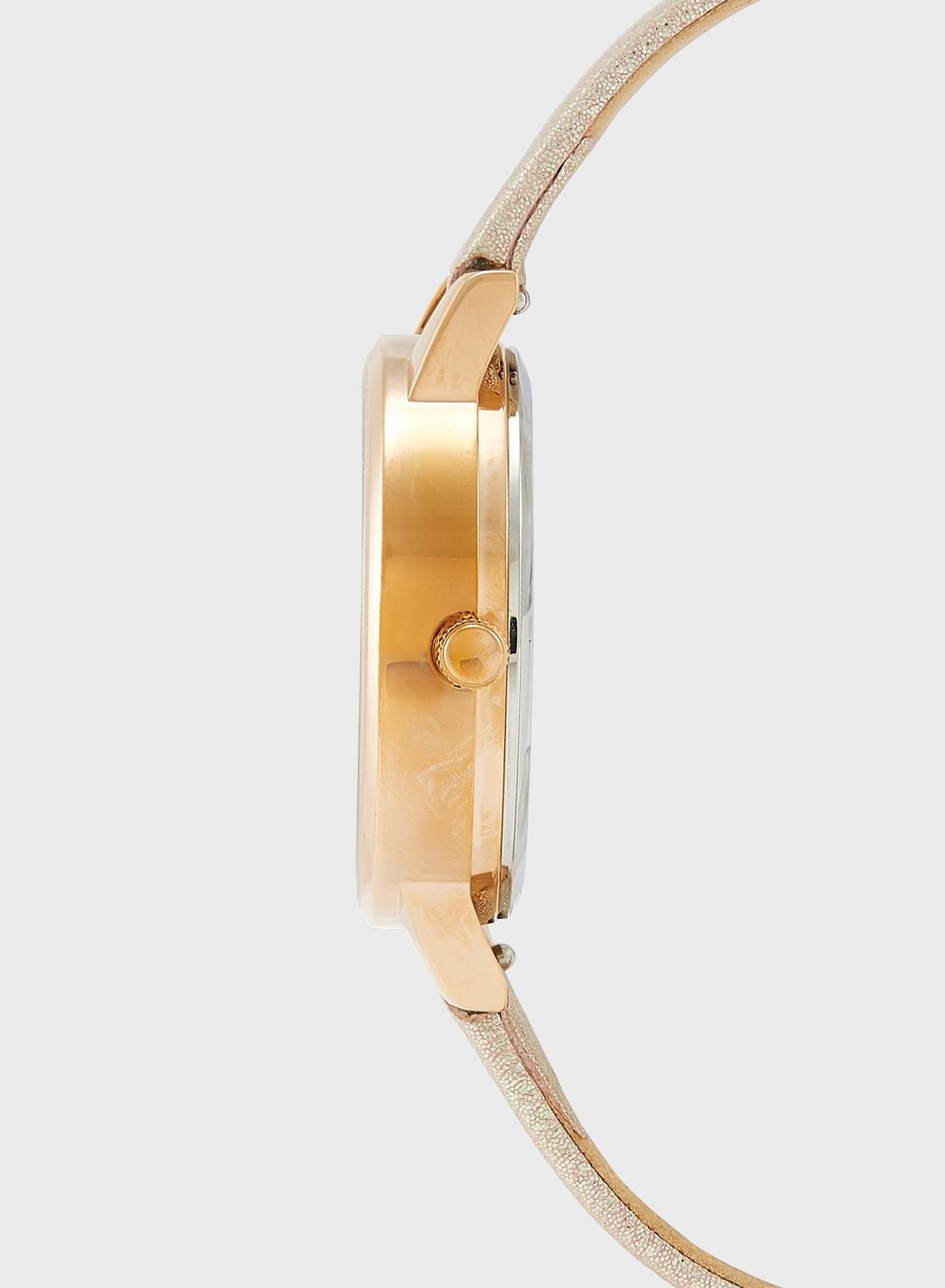 ساعة يد بعقارب مرصعة باللؤلؤ الأبيض والأحجار والصد...