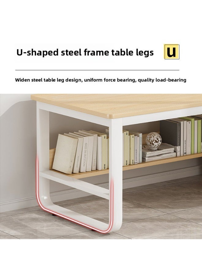 اليسا مكتب خشبي كبير حديث 140 سم - طاولة كمبيوتر للمكتب المنزلي مع 3 أدراج تخزين، ومحطة عمل واسعة للدراسة والكتابة - Image 4