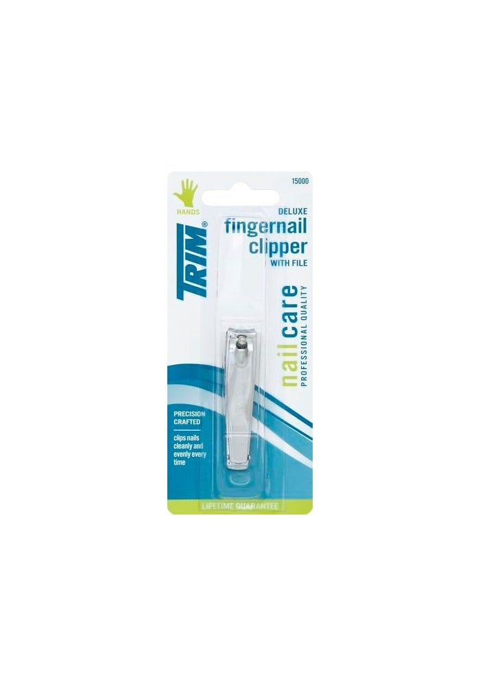Trim Deluxe Fingernail Clippers with Fold-Away Nail File - Sharp and Durable Steel Nail Clippers for Precise Cuts - Image 2