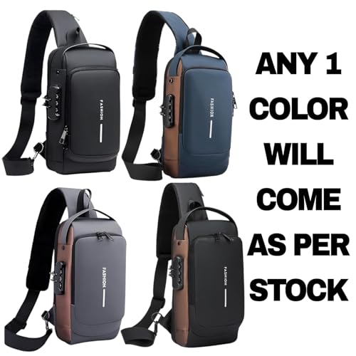 KAVANA Chest Bag for Men with USB Charging Port | Anti-Theft Crossbody Sling Bag for Men | Travel Shoulder USB Sling Bag | Sports Messenger Bag | Side Bag Casual Daily Use Bag Water Resistance - Image 4