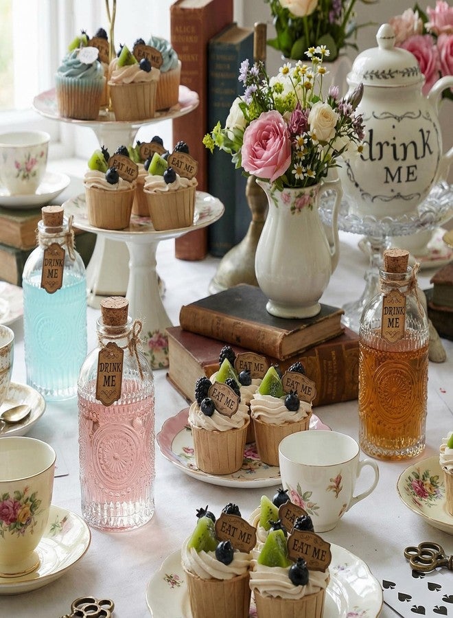 YooNotee 48 Pcs Wonderland Tea Party Decoration Wonderland Cup and Cake Tags Drink Me Eat Me Tea Party Favor Labels for Birthday Baby Shower Parties Supplies - Image 2