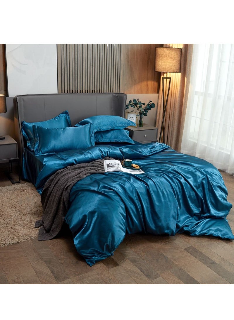 Sharpdo Four-piece bedding set microfiber soft quilt set with 1 quilt cover, 1 flat sheet and 2 pillowcases 2m bed（220*240cm） - Image 2