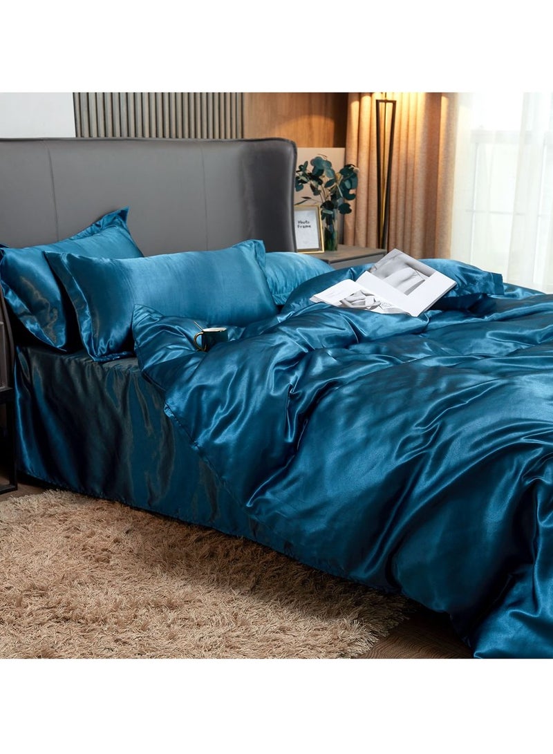 Sharpdo Four-piece bedding set microfiber soft quilt set with 1 quilt cover, 1 flat sheet and 2 pillowcases 2m bed（220*240cm） - Image 5