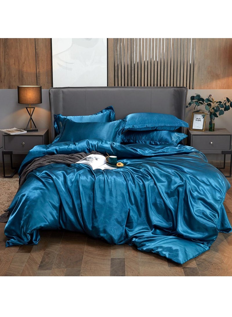 Sharpdo Four-piece bedding set microfiber soft quilt set with 1 quilt cover, 1 flat sheet and 2 pillowcases 2m bed（220*240cm） - Image 4