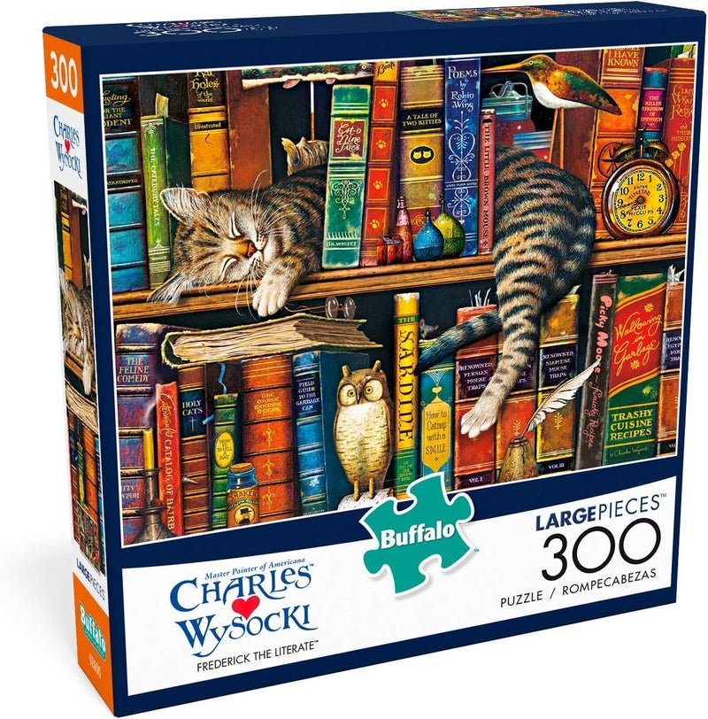 Buffalo Games - Charles Wysocki - Frederick The Literate - 300 Piece Jigsaw Puzzle For Adults -Challenging Puzzle Perfect for Game Nights - Finished Size is 21.25 x 15.00 - Image 1
