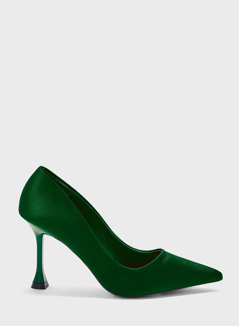 ELLA Satin Pointed-Toe Pumps