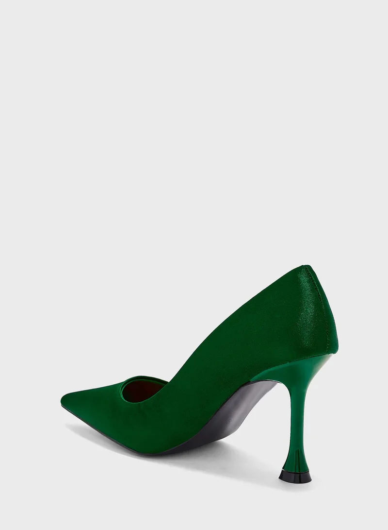 ELLA Satin Pointed-Toe Pumps