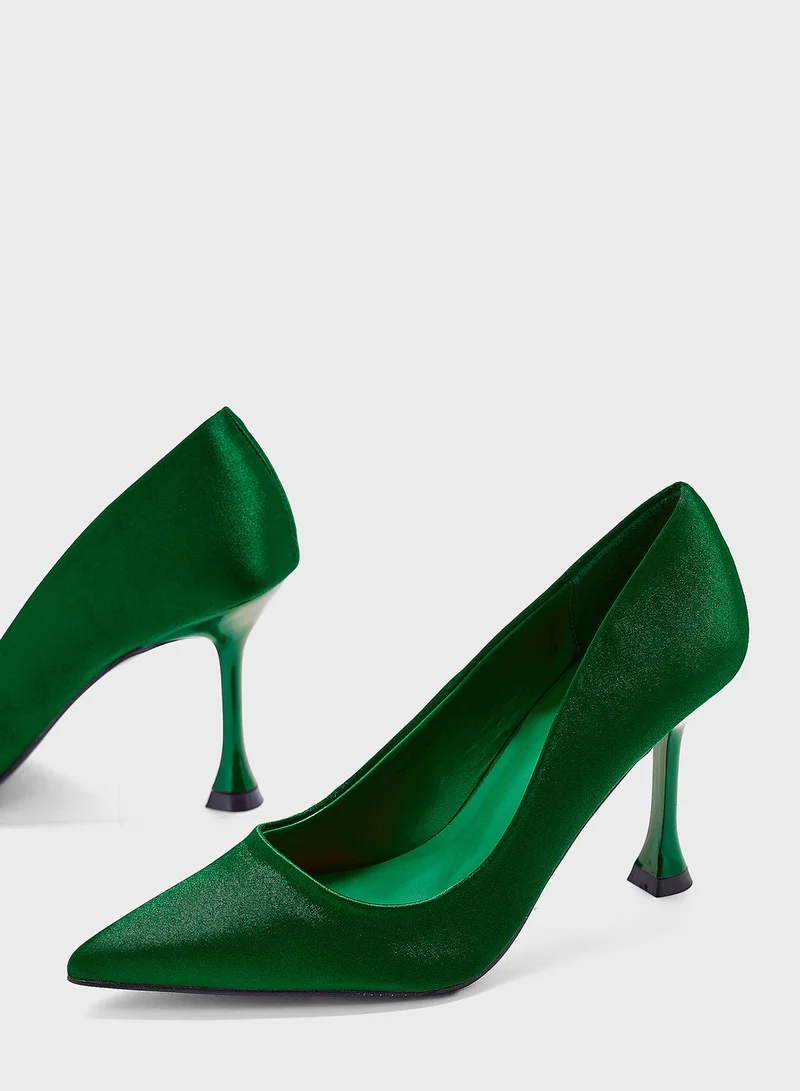 ELLA Satin Pointed-Toe Pumps
