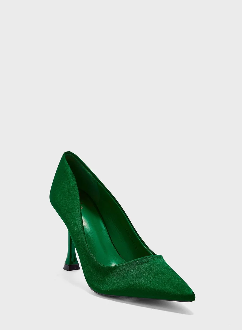 ELLA Satin Pointed-Toe Pumps