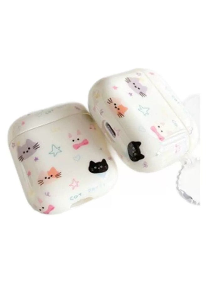 Generic - Many Cats Are Suitable For Airpods Pro2 For Apple Bluetooth Wireless Earphone Set 1/2/3 Generation Protective Shell Cute-Color:Multiple Cat Earphone Covers + Pendants-Applicable Models:Airpods 3rd Generation - Image 1