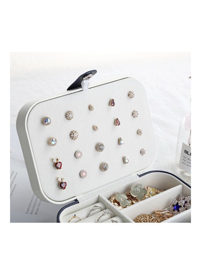 NIBEMINENT Multi-functional Jewelry Box Organizer Display Storage Case for Rings Earrings Necklace Dark blue - Image 3