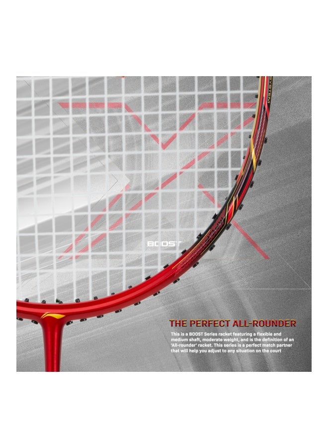 Li-Ning 3D Calibar X Boost Carbon Graphite Unstrung Badminton Racquet, 85 Grams, 30 Lbs String Tension And Free Full Cover(Dark Grey/Red) - Image 3