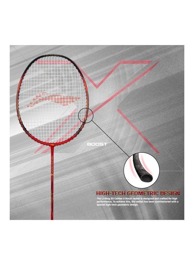 Li-Ning 3D Calibar X Boost Carbon Graphite Unstrung Badminton Racquet, 85 Grams, 30 Lbs String Tension And Free Full Cover(Dark Grey/Red) - Image 5